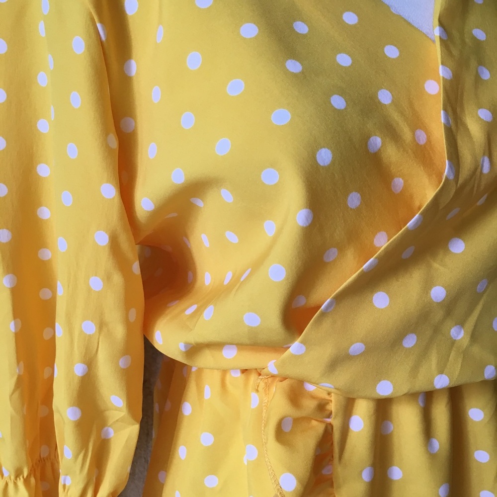5βοΈFave!! π Sunny Days Yellow Polka Dot Dress π - Picture 3 of 4